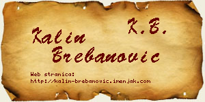 Kalin Brebanović vizit kartica